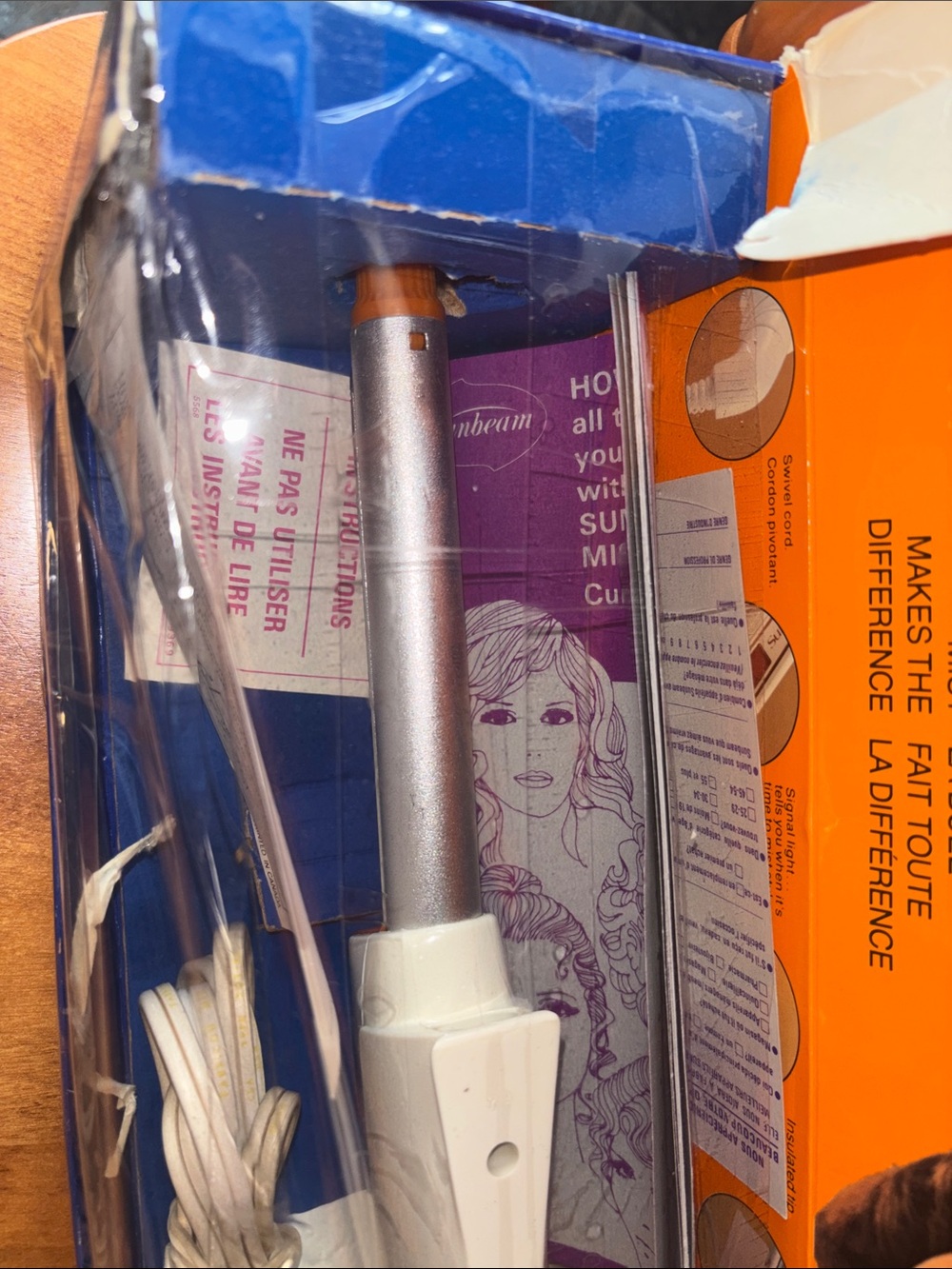 Sunbeam Mist-Stick II Hair Curler in Orange and Blue Box - Picture 4 of 7